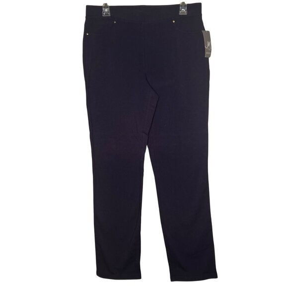 NWT JM Collection Petite Medium Intrepid Blue Stretch Cotton Blend Pants Casual - Picture 1 of 12